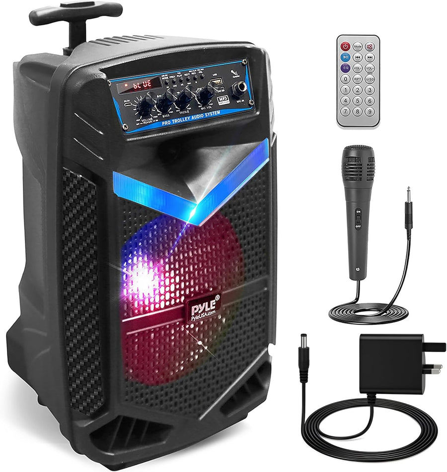 400W Portable PA System Bluetooth Speaker with Microphone & Lights