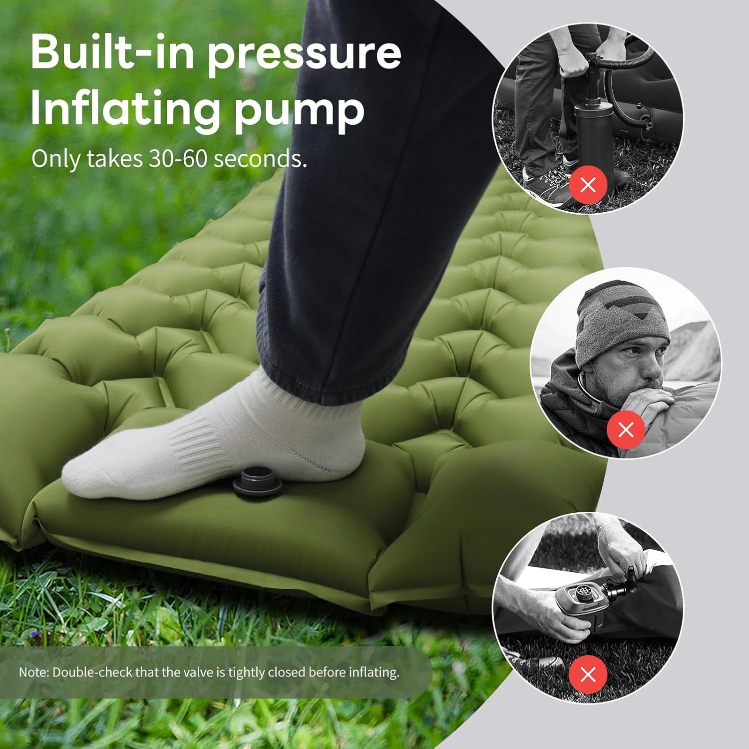 Single Inflatable Camping Mat 10cm Thick Portable Waterproof Sleeping Pad