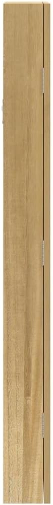 Slim Wall Mounted Jewelry Cabinet Mirror Lockable Vertical Organizer Brown