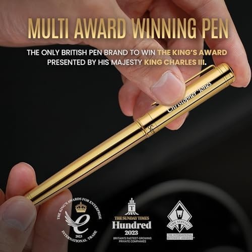Personalised Luxury Gold Rollerball Pen Medium Black Ink Gift