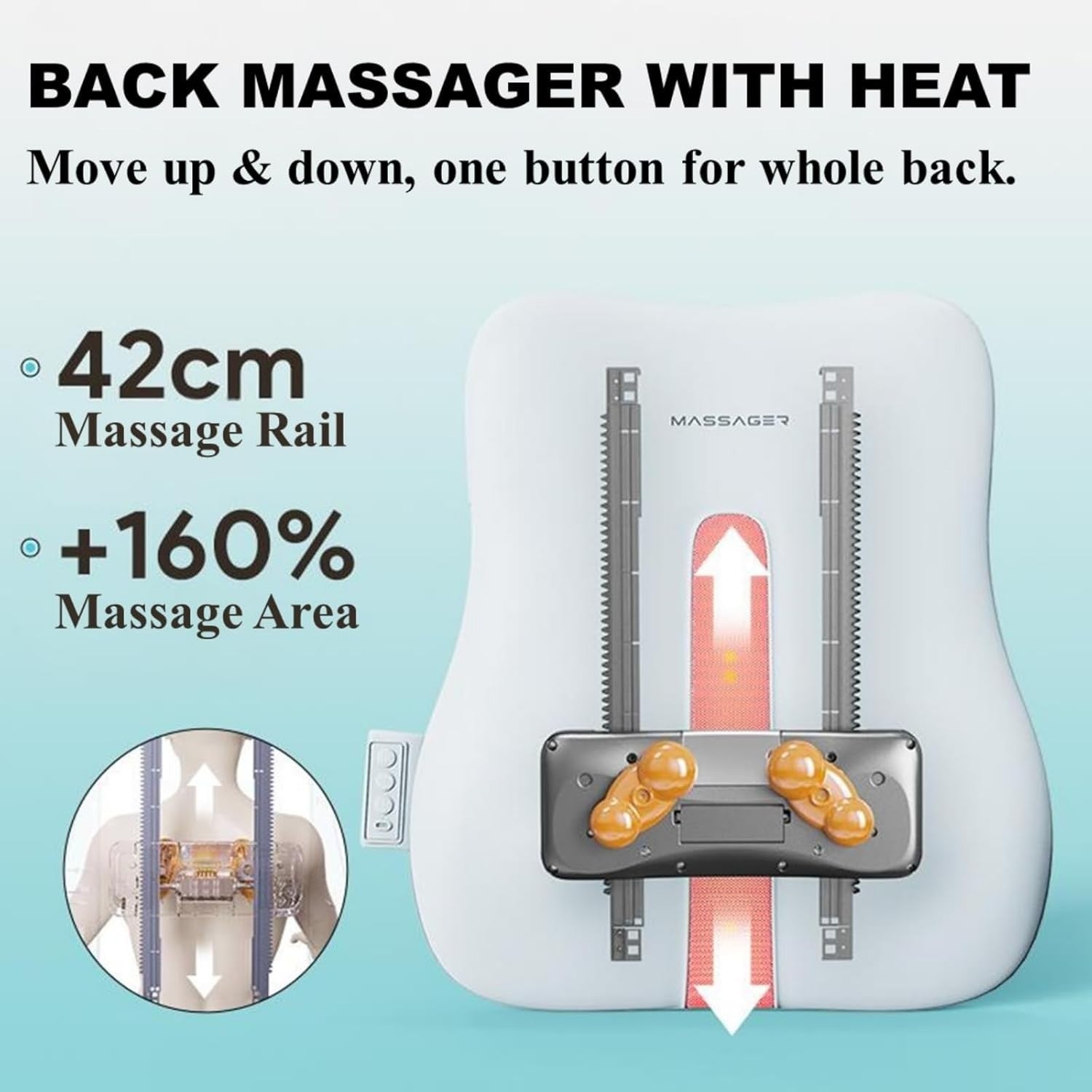 Heated Shiatsu Back Massager Pad Neck Waist Leg Full Body Pain Relief