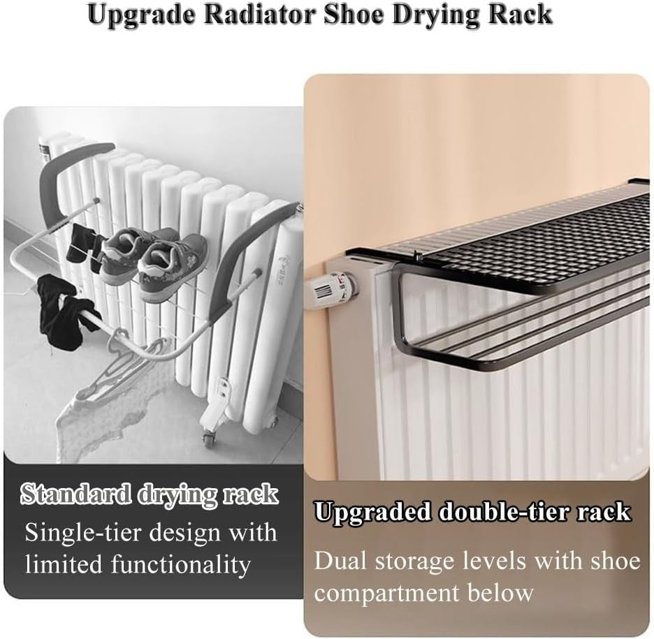 Double-Layer Radiator Clothes Drying Rack – Foldable Indoor Laundry Airer 35cm
