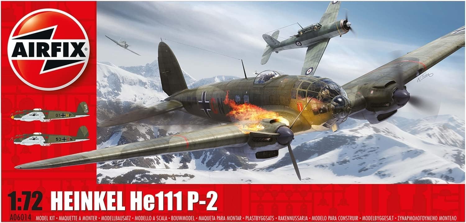 1:72 He111P-2 WWII Bomber Model Kit • Detailed Plane Set • 151 Parts