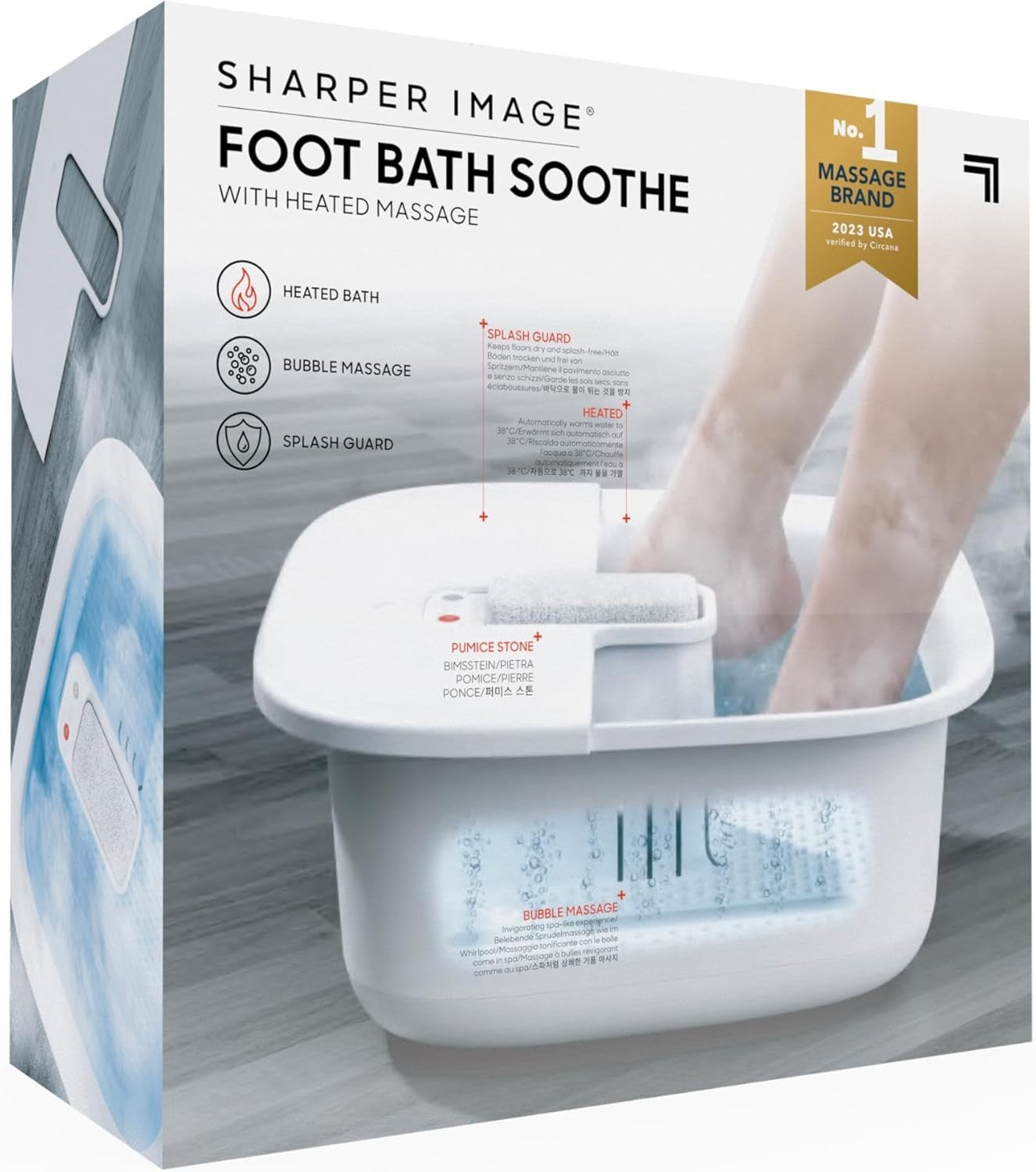 Heated Bubble Foot Spa Massager Pumice Soothing Home Foot Bath