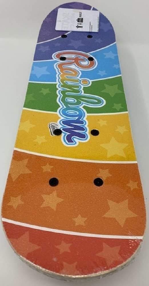 43cm Kids Rainbow Skateboard Cruiser with Red & Blue Wheels – Fun Gift for Boys