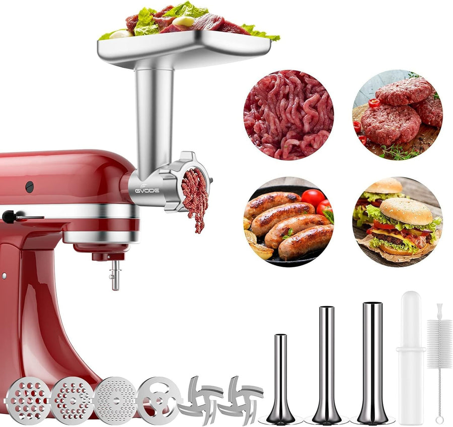 Meat Grinder Attachment for Stand Mixer Sausage Maker 4 Plates Kit