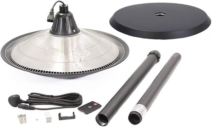 Outdoor Electric Patio Heater 3 Heat Settings Remote IP55 Safe & Silent