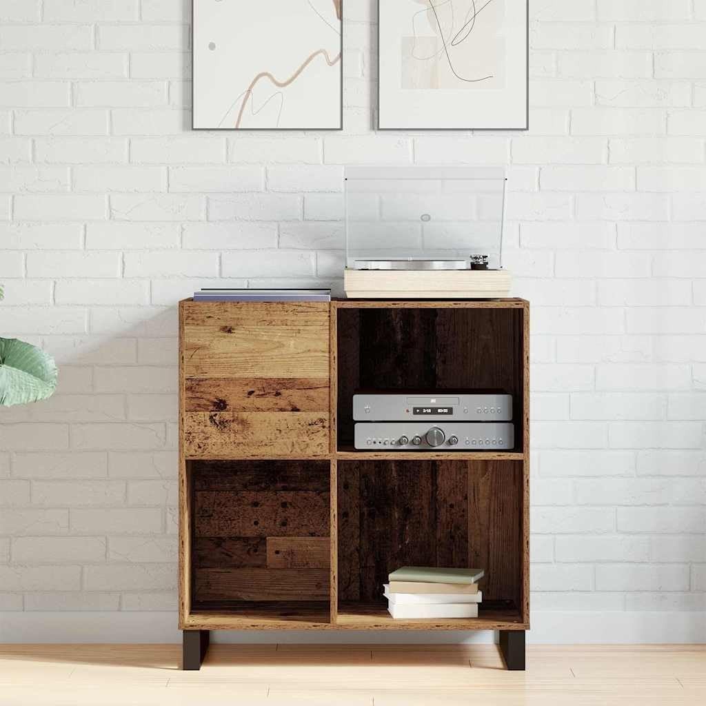 Solid Oak Effect Media Storage Unit – Modern Cabinet with Doors & Shelves
