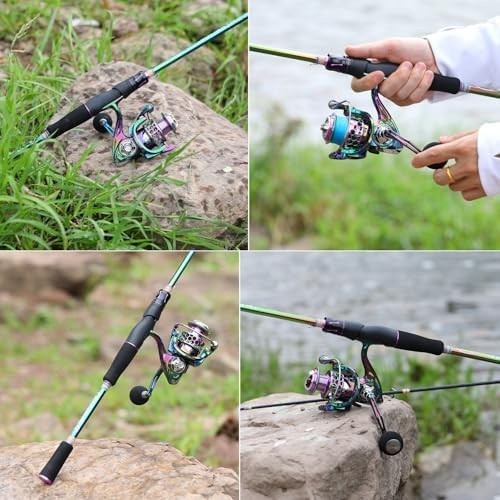 1.8m Lightweight Carbon Fiber Spinning Rod Reel Fishing Combo Kit