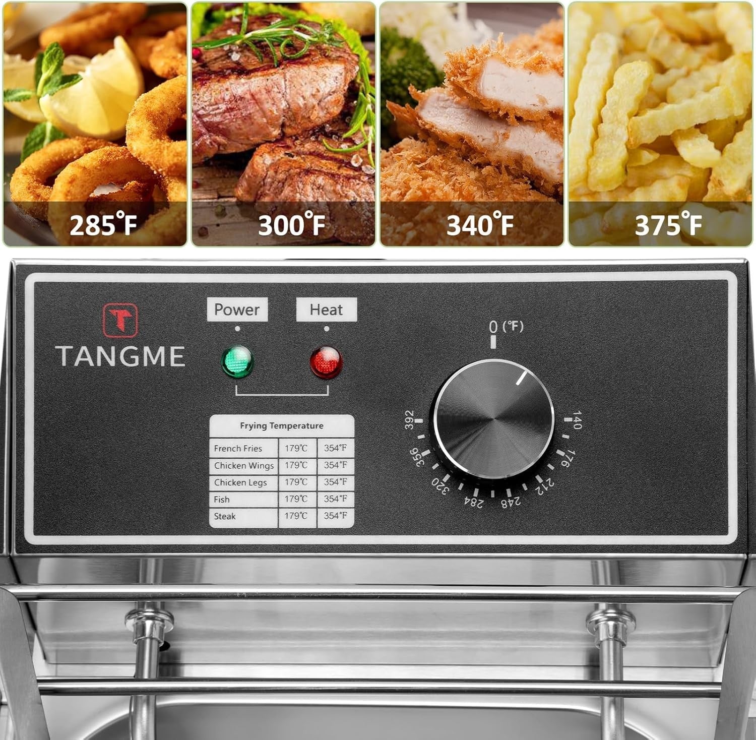 10L Commercial Deep Fat Fryer Stainless Steel Adjustable Temp Basket