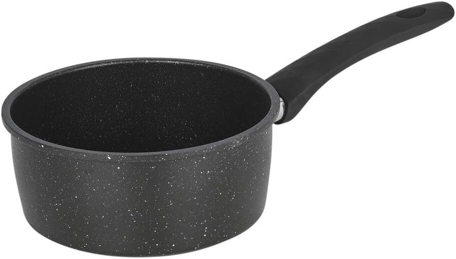 16cm Non Stick Milk Pan with Soft Touch Handle Black Marble Coating