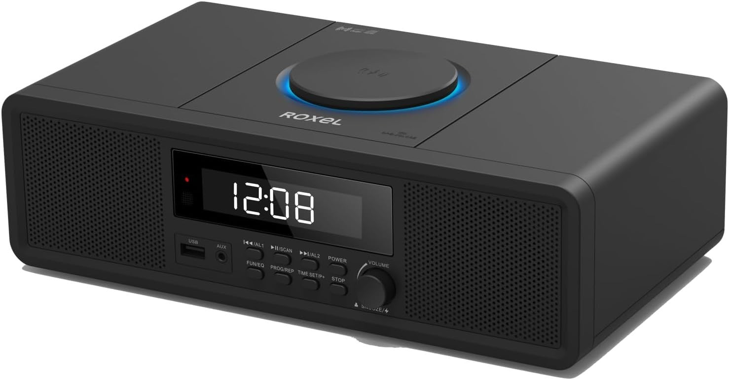 Compact Mini HiFi CD Player Bluetooth FM USB Wireless Charging 30W