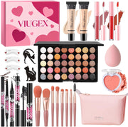 All In One Makeup Kit Gift Set 40 Colour Palette Brushes Bag