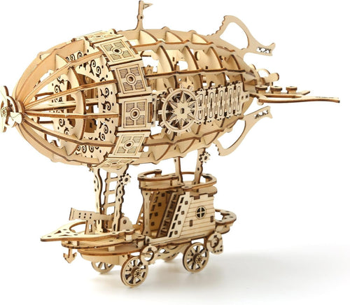 3D Wooden Airship Puzzle Model Kit Adults DIY Steampunk Decor Gift