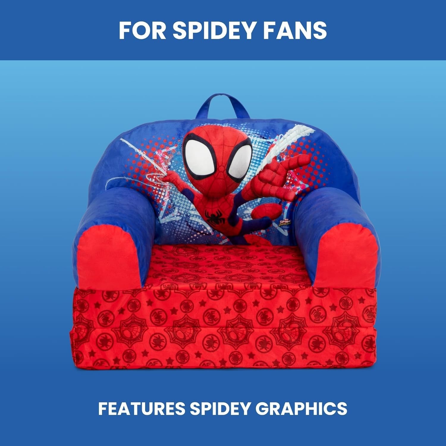 Kids Flip-Out Lounge Chair 2-in-1 Sleeper with Foam Comfort, Lightweight.