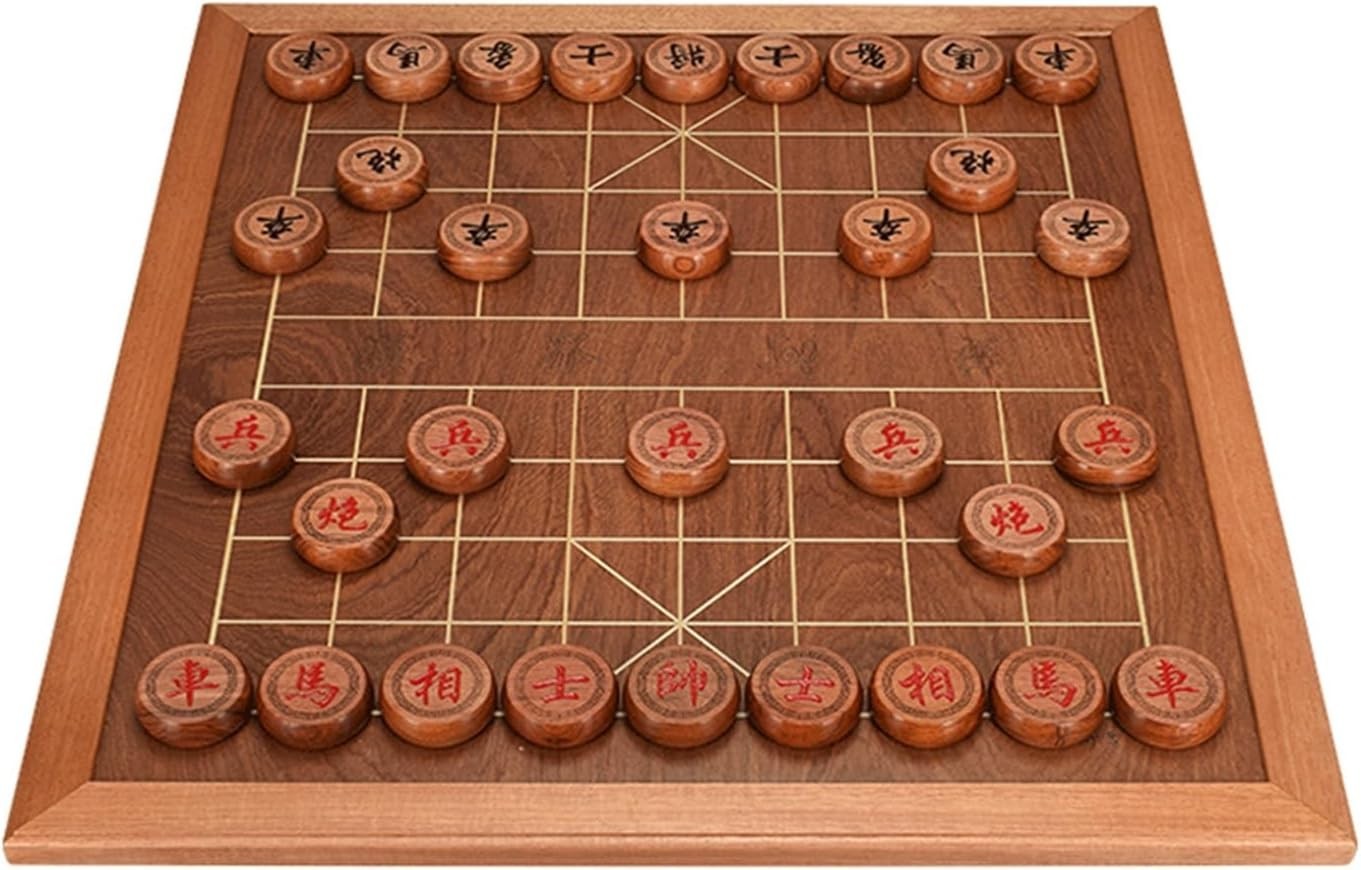 Rosewood Xiangqi Chinese Chess Set Large Wooden Board Strategy Game