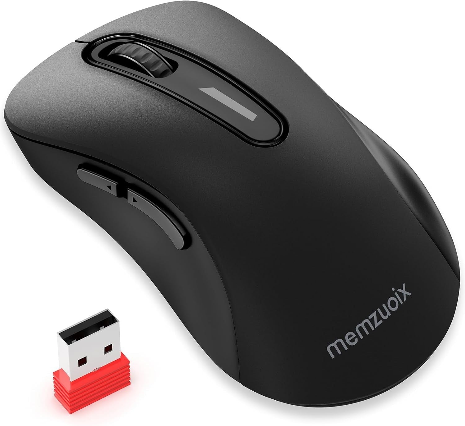 Matte Black Wireless Mouse 1400 DPI USB Silent 5 Button PC