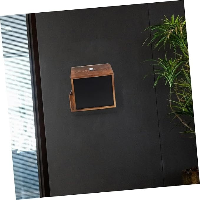 Lockable Wall Mount Suggestion Box w/ Blackboard – Secure Donation & Voting Jar