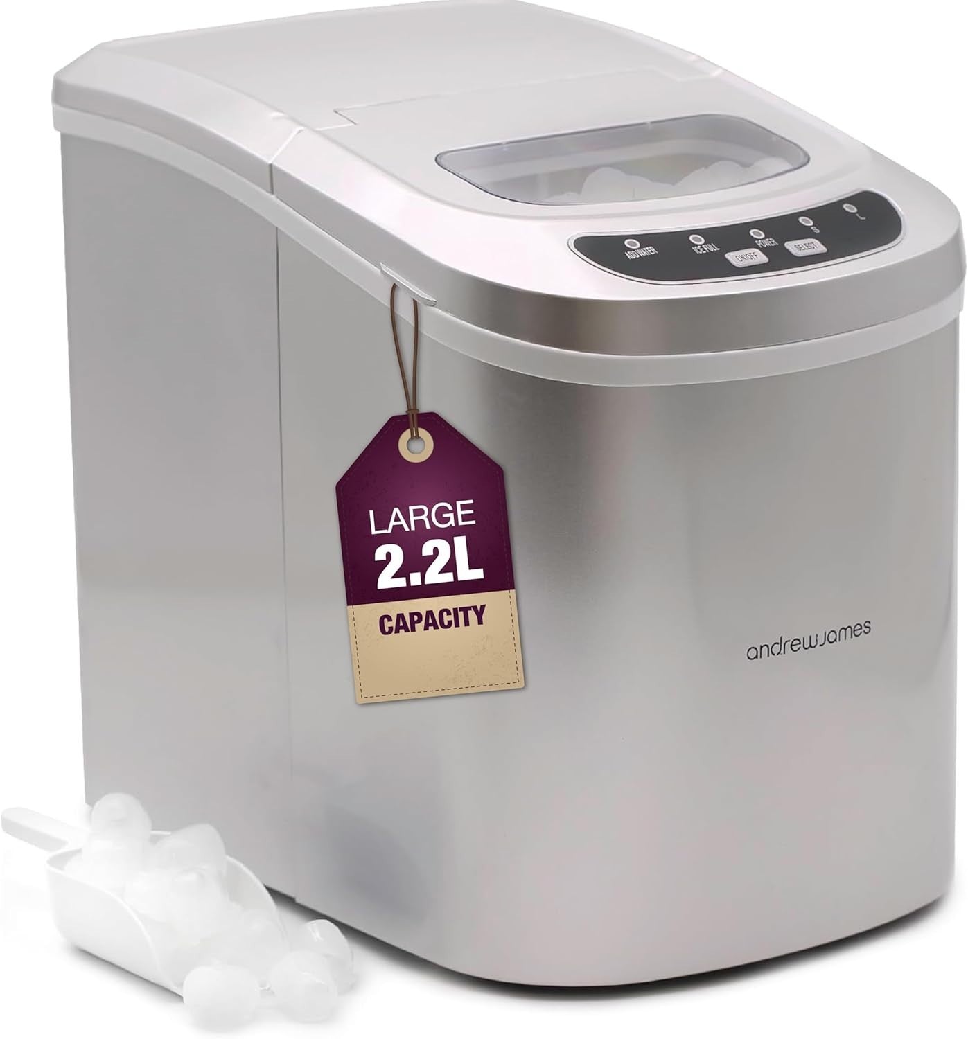 Portable Ice Maker Machine Countertop 2.2L, Self-Cleaning, Fast Cubes