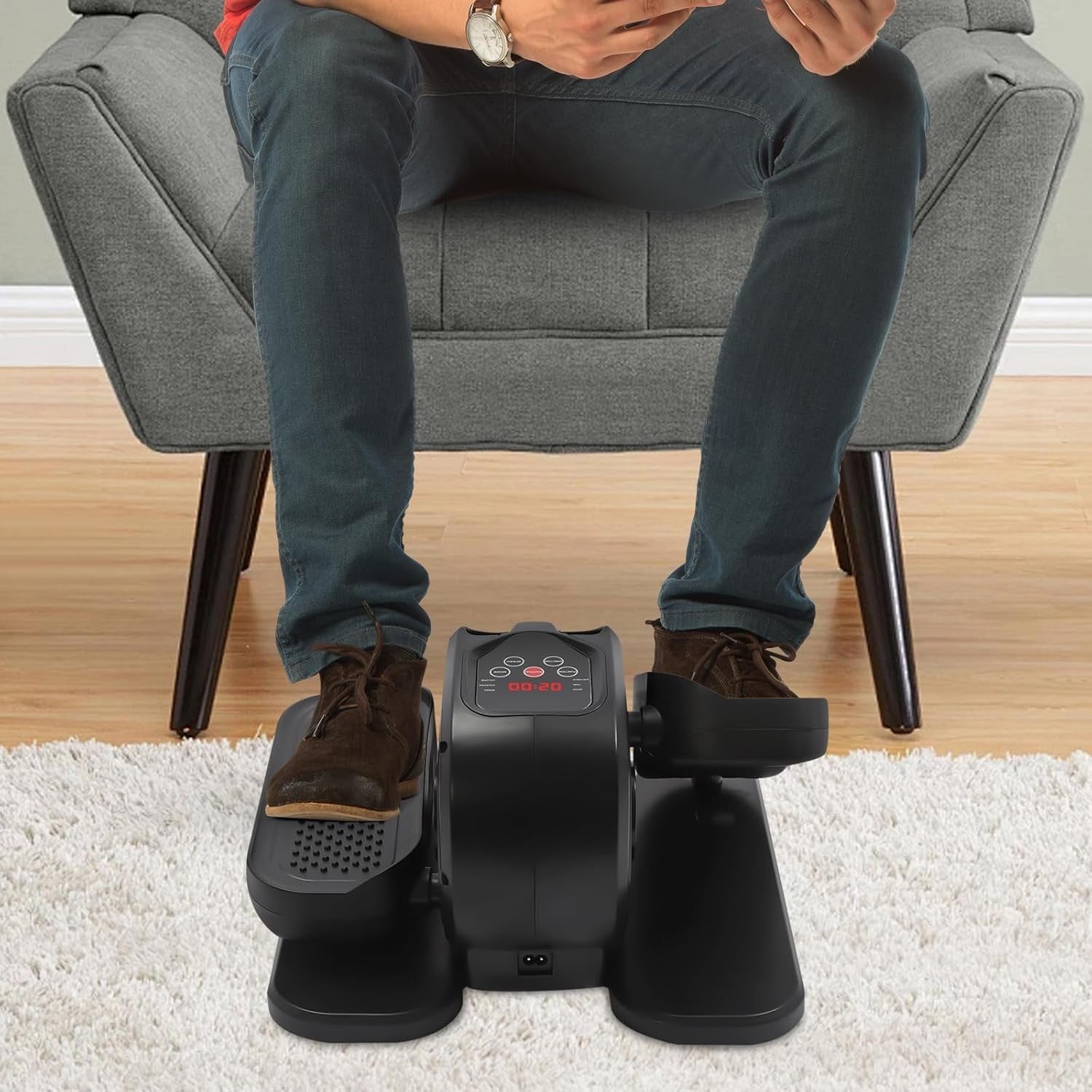 Under Desk Electric Elliptical Quiet Pedal Exerciser Remote 5 Speed