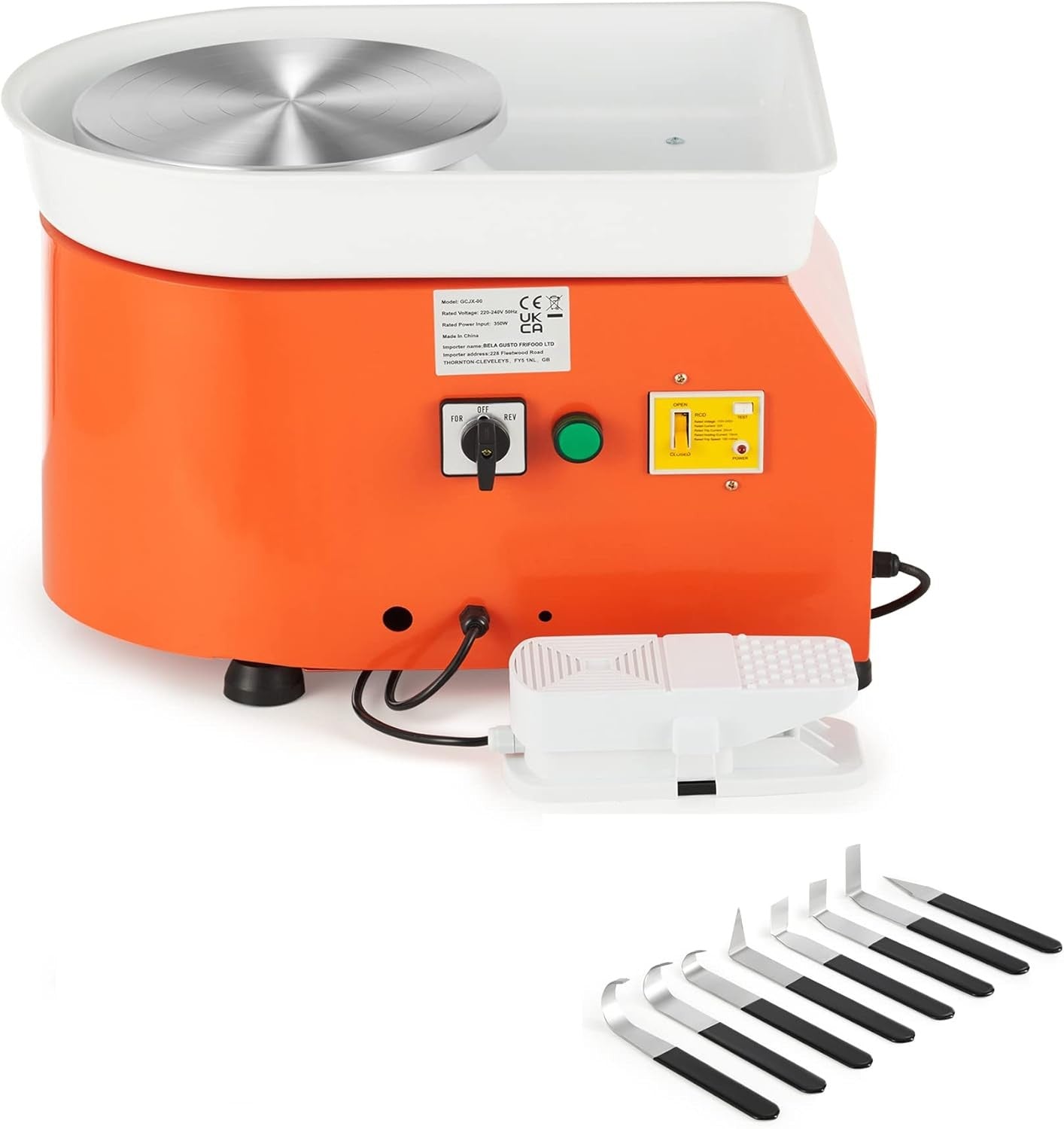350W Electric Pottery Wheel 25cm Foot Pedal DIY Clay Machine