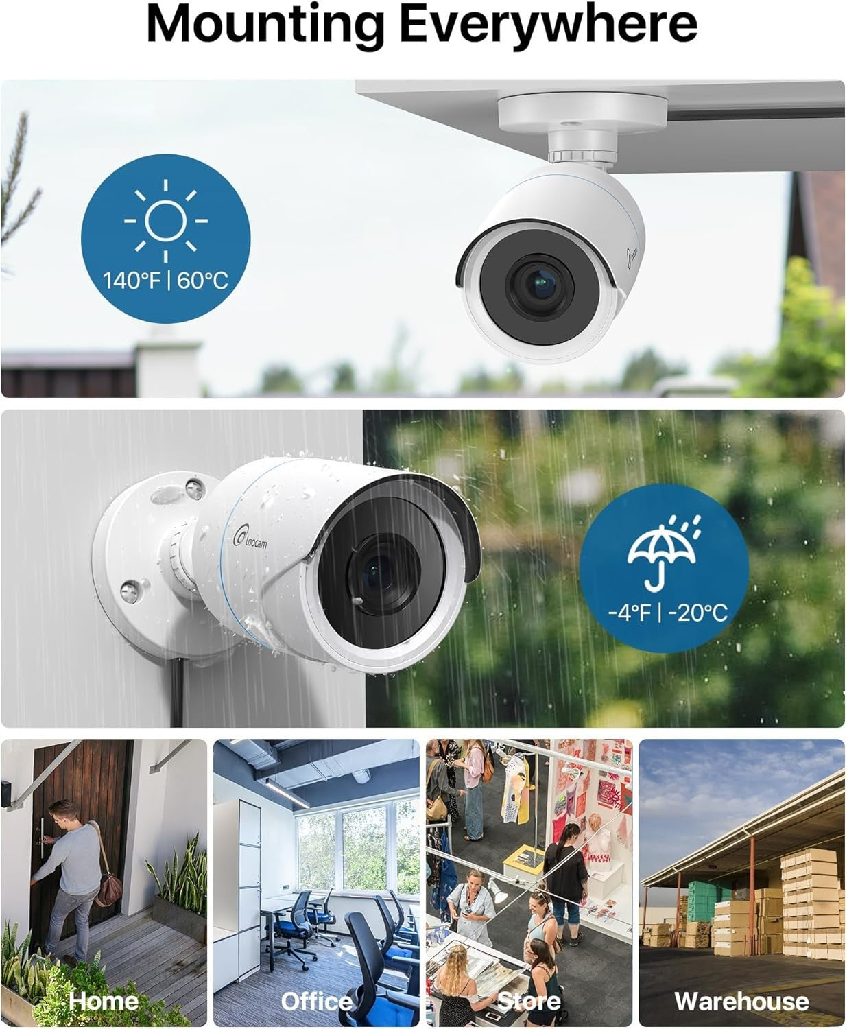 1080P CCTV Camera System 8CH DVR 4 Cameras AI Detection Night Vision