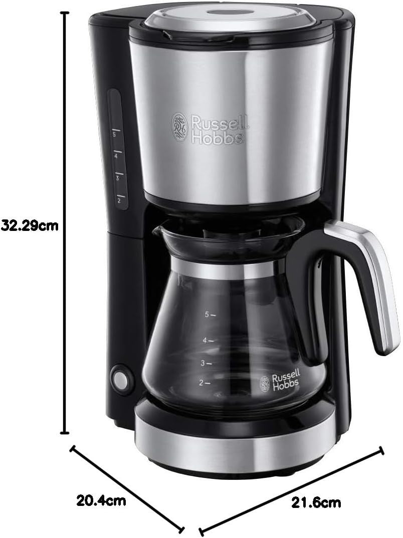 Compact Filter Coffee Maker 0.6L Permanent Filter Mini Drip Machine Stainless