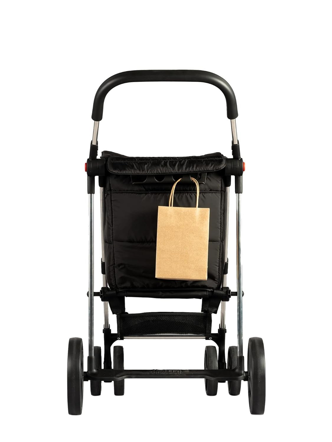 4 Wheel Foldable Shopping Trolley Large Capacity Ergonomic Design Black