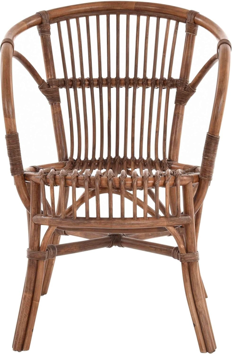 Scandinavian Wicker Chair Natural Rattan Armchair Brown Indoor Lounge Seat