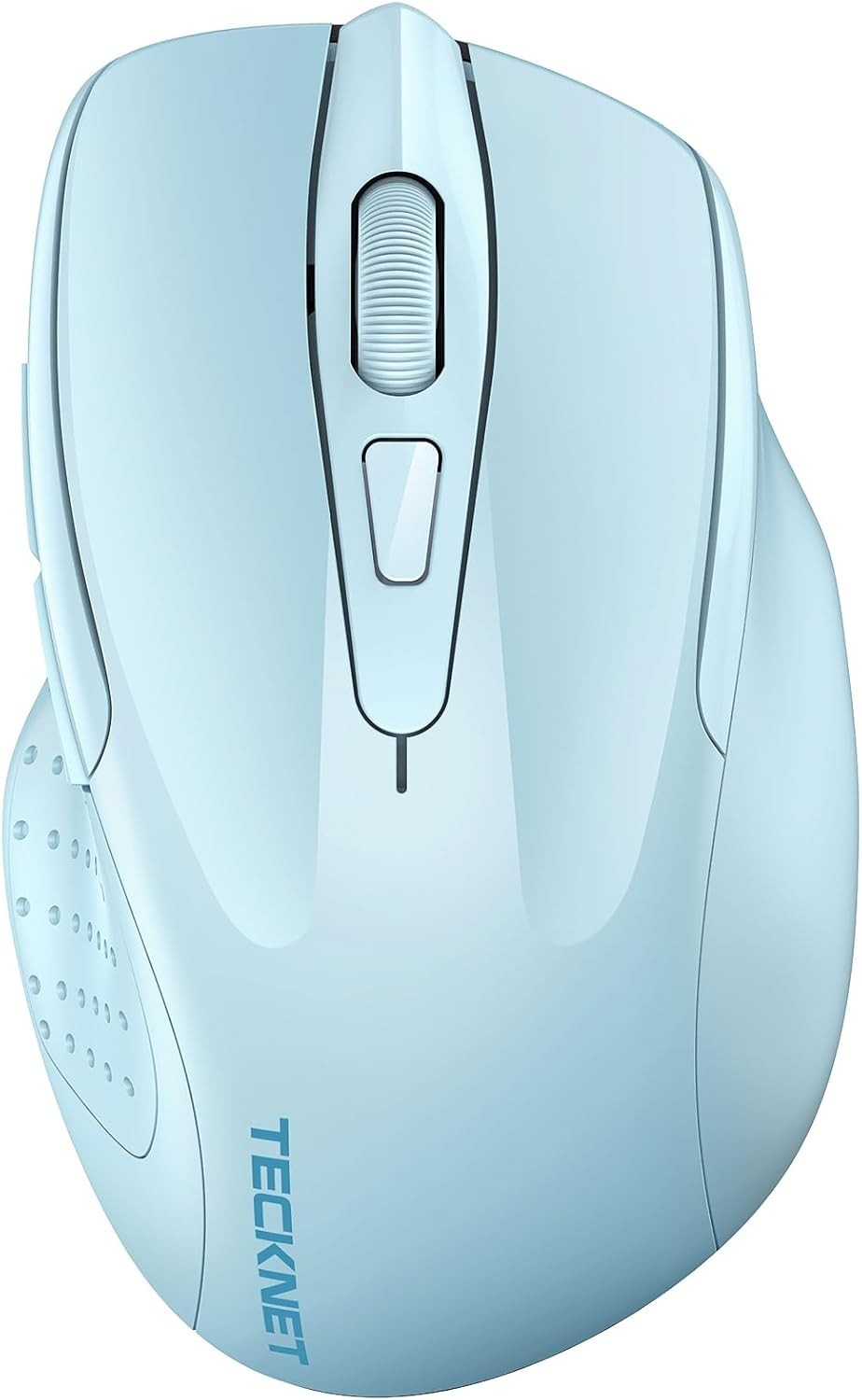 Light Blue Silent Bluetooth Mouse 4800DPI Ergonomic Rechargeable Laptop PC