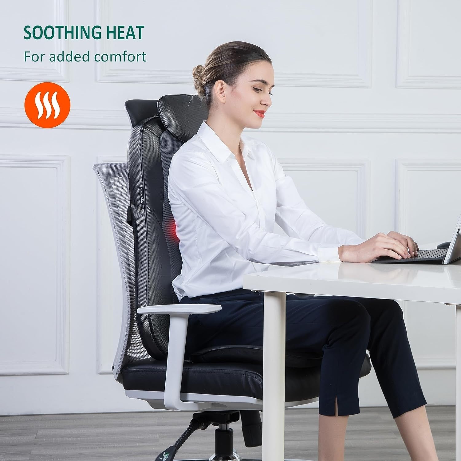 Shiatsu Back & Neck Massager with Heat Deep Kneading Chair Pad Pain Relief