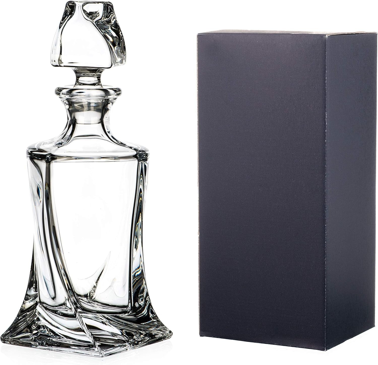Crystal Whiskey Decanter 500ml Lead Free Glass Elegant Spirit Bar Bottle