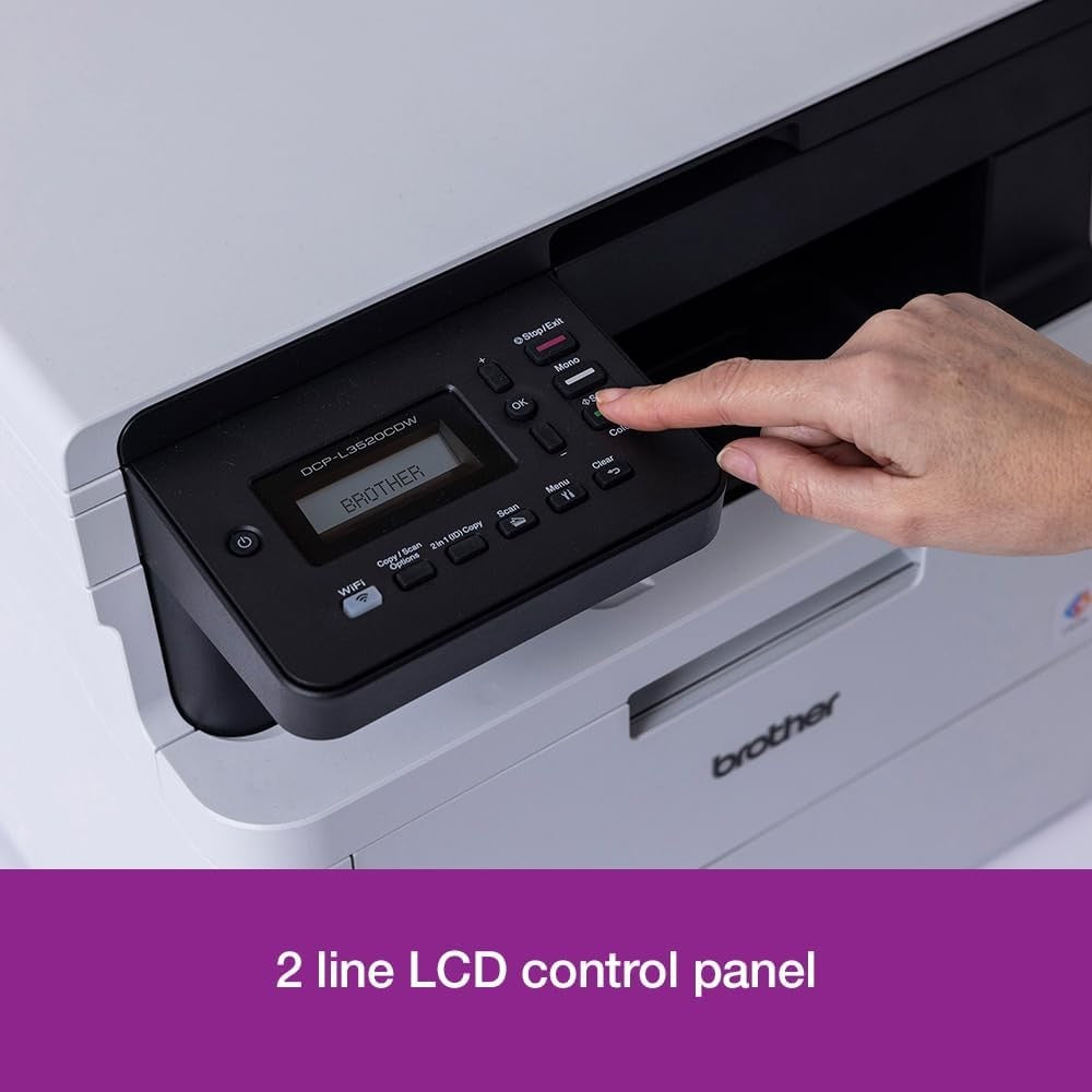 3-in-1 Colour LED Printer A4 USB Wi-Fi Duplex Grey Office