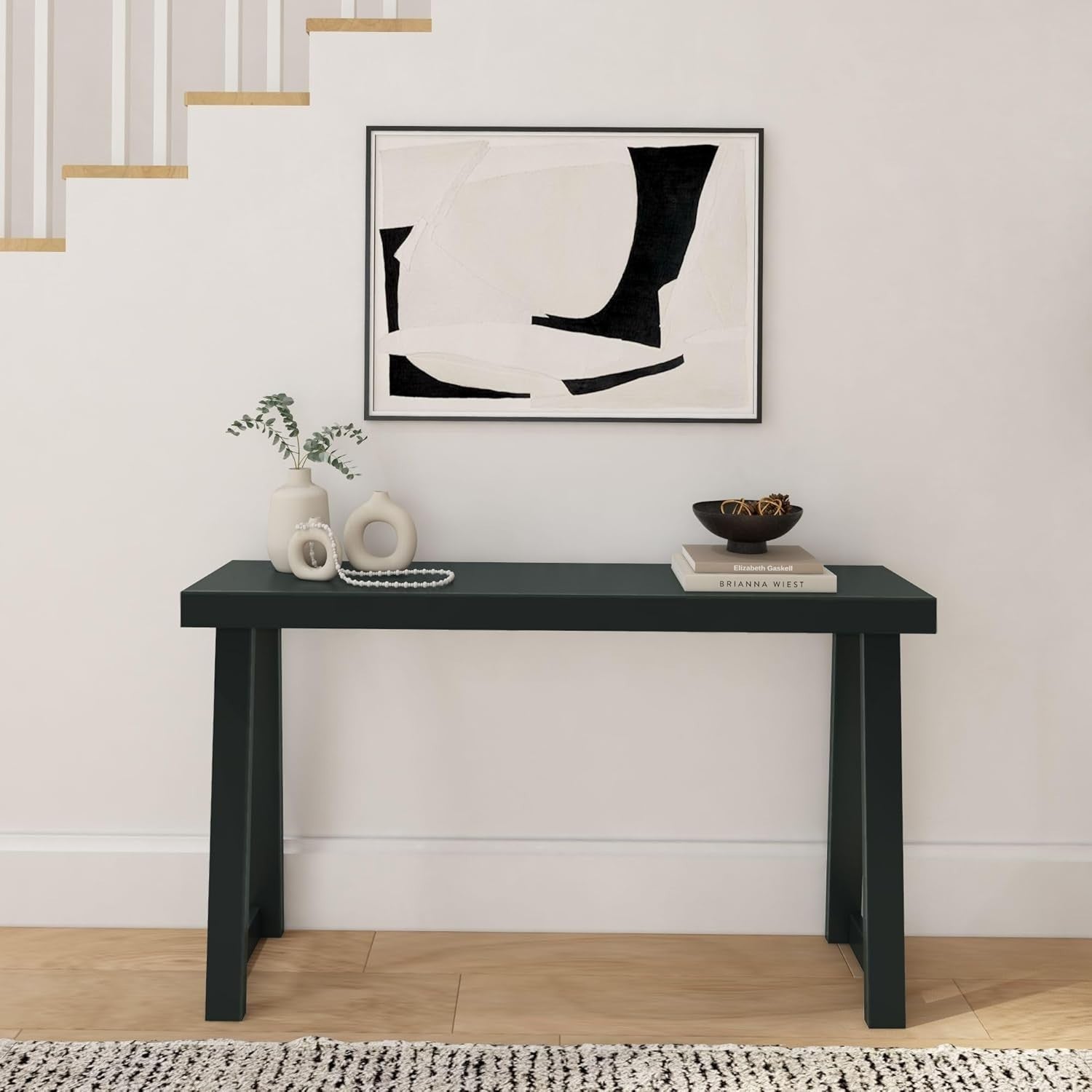 56 Inch Solid Wood Console Table – Narrow Entryway Sofa Accent Table