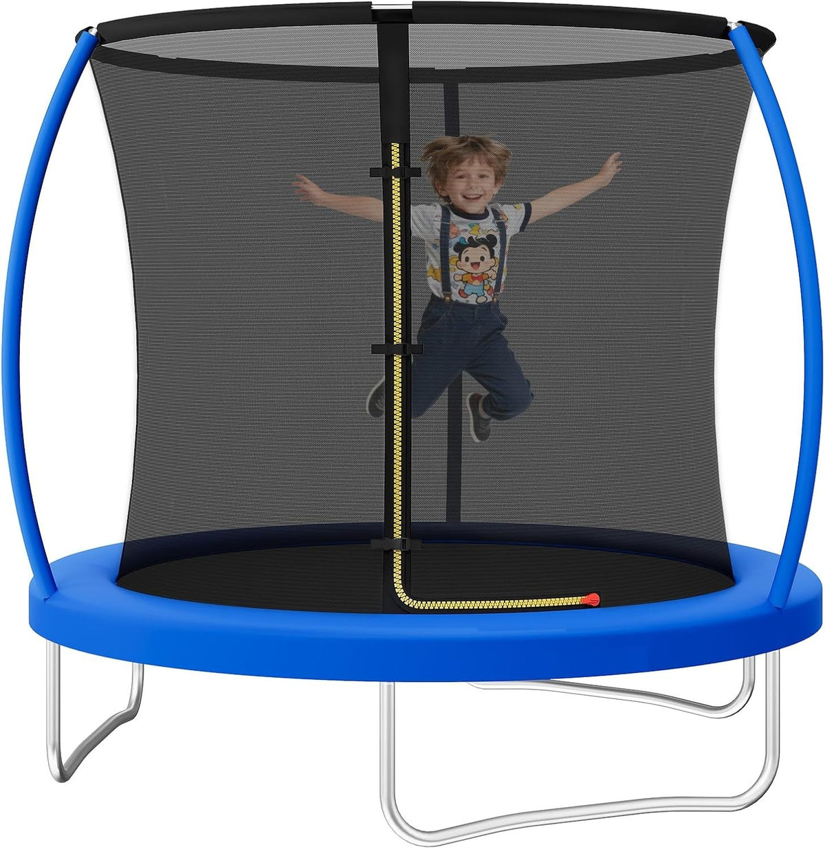 6ft Outdoor Trampoline with Safety Net Curved Poles Garden Blue
