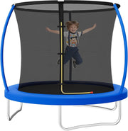 6ft Outdoor Trampoline with Safety Net Curved Poles Garden Blue