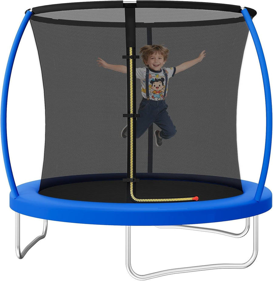 6ft Outdoor Trampoline with Safety Net Curved Poles Garden Blue