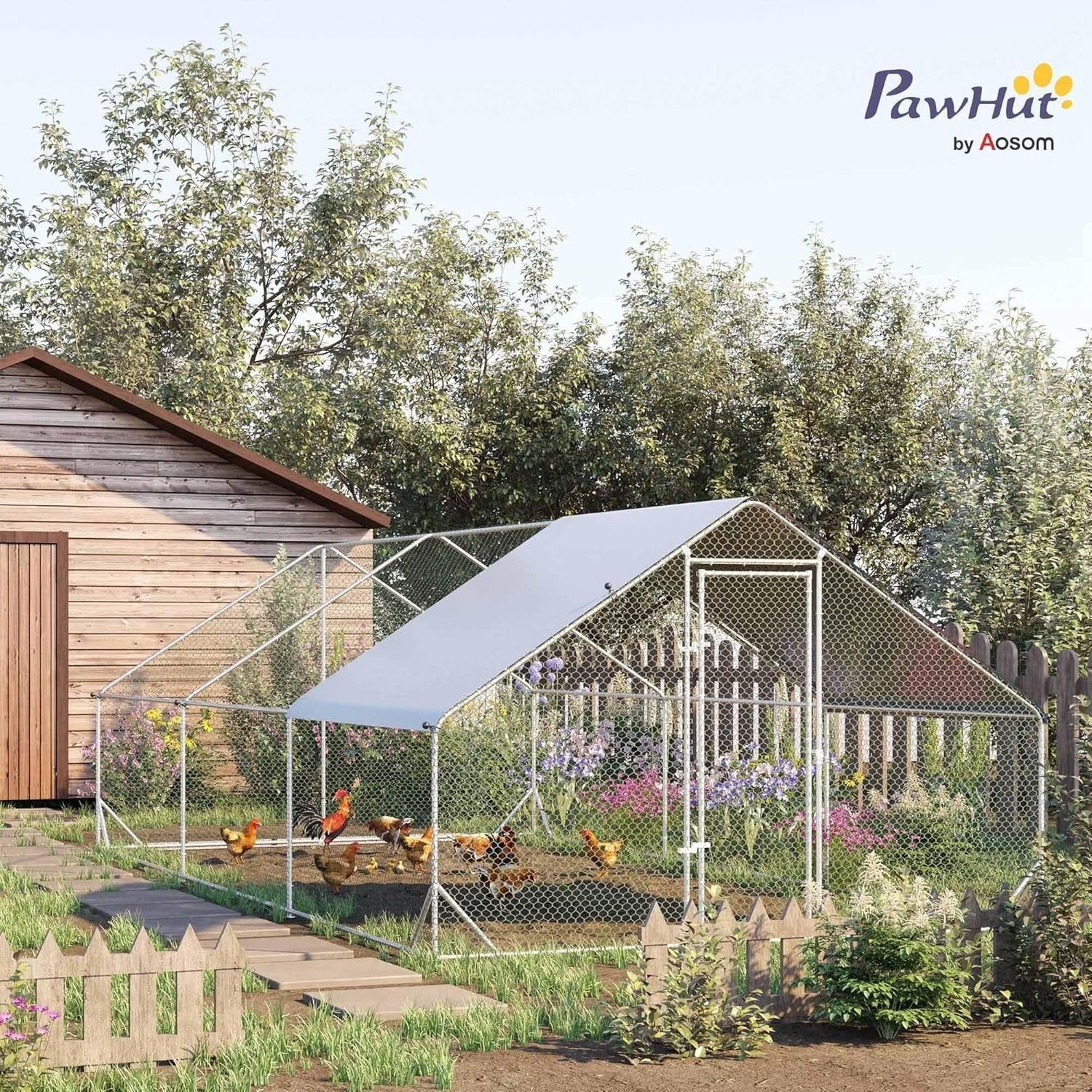 Extra Large Walk In Chicken Run Galvanised Outdoor Enclosure 12–18 Hens
