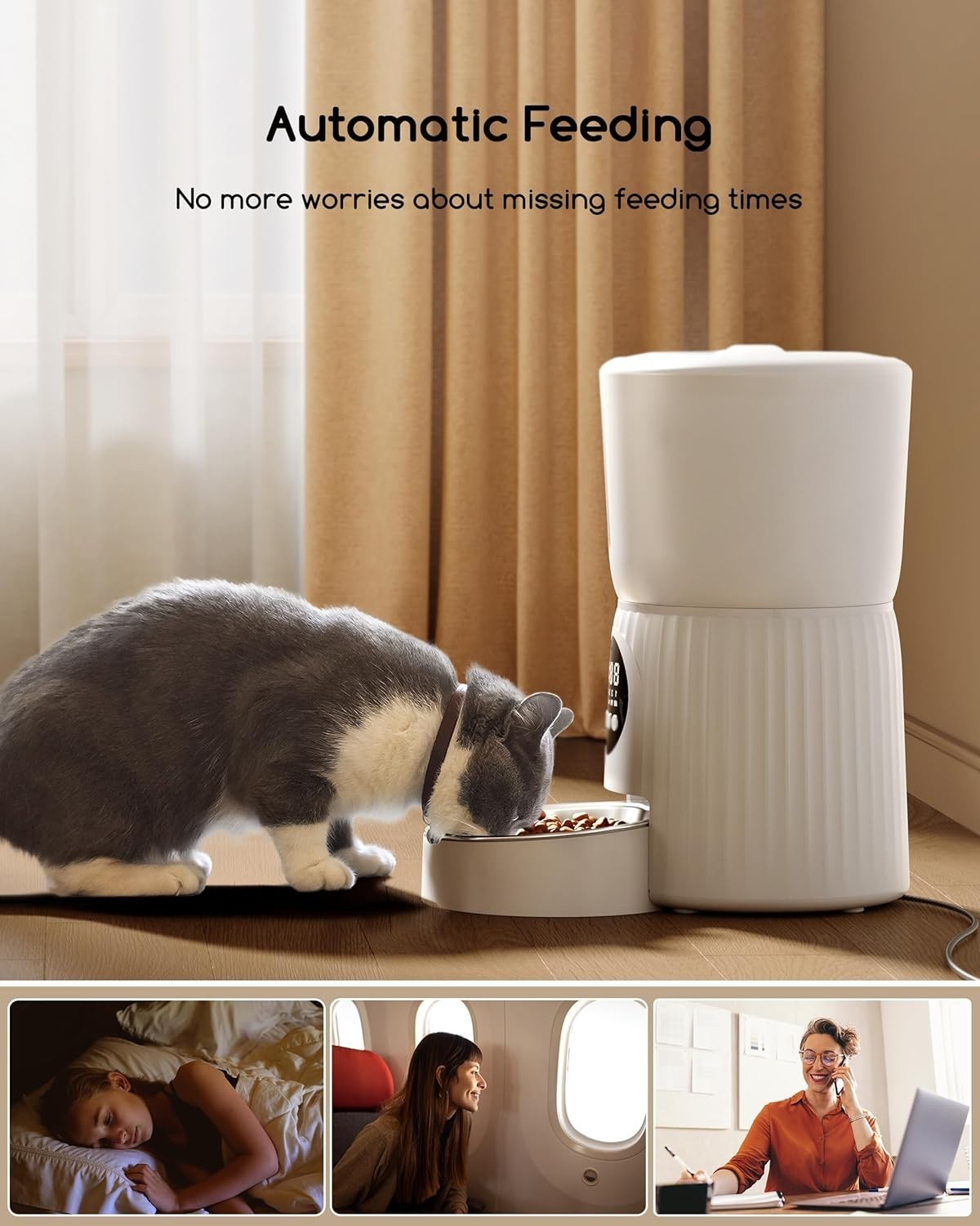 Timed Automatic Pet Food Dispenser 4L Portion Control Feeder Bowl