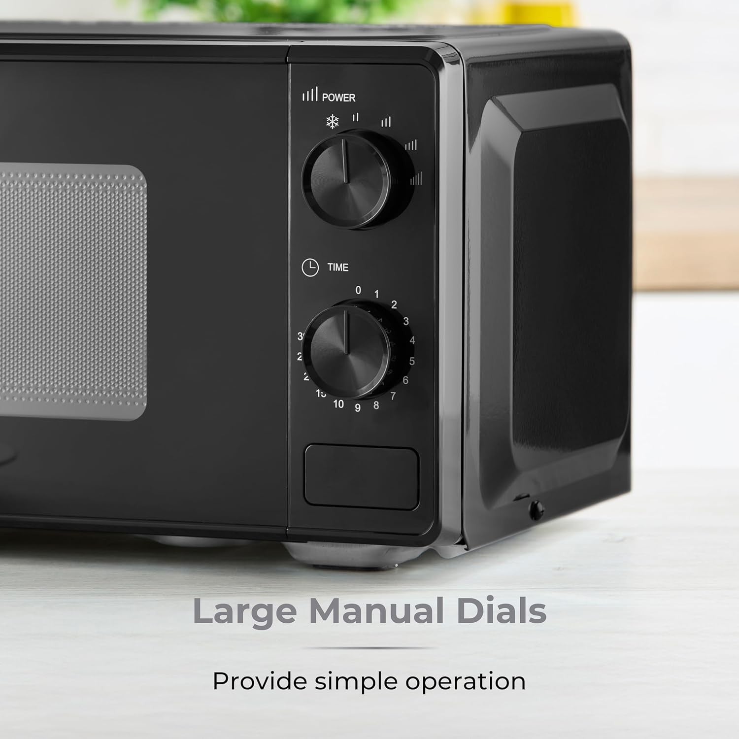 20L 800W Manual Microwave 5 Power Levels Defrost Black