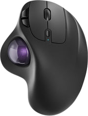 Ergonomic Wireless Trackball Mouse Rechargeable Bluetooth 3-Device PC