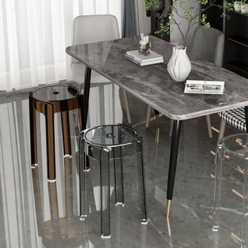 Clear Acrylic Bar Stool Backless Stackable Modern Kitchen & Patio Chair