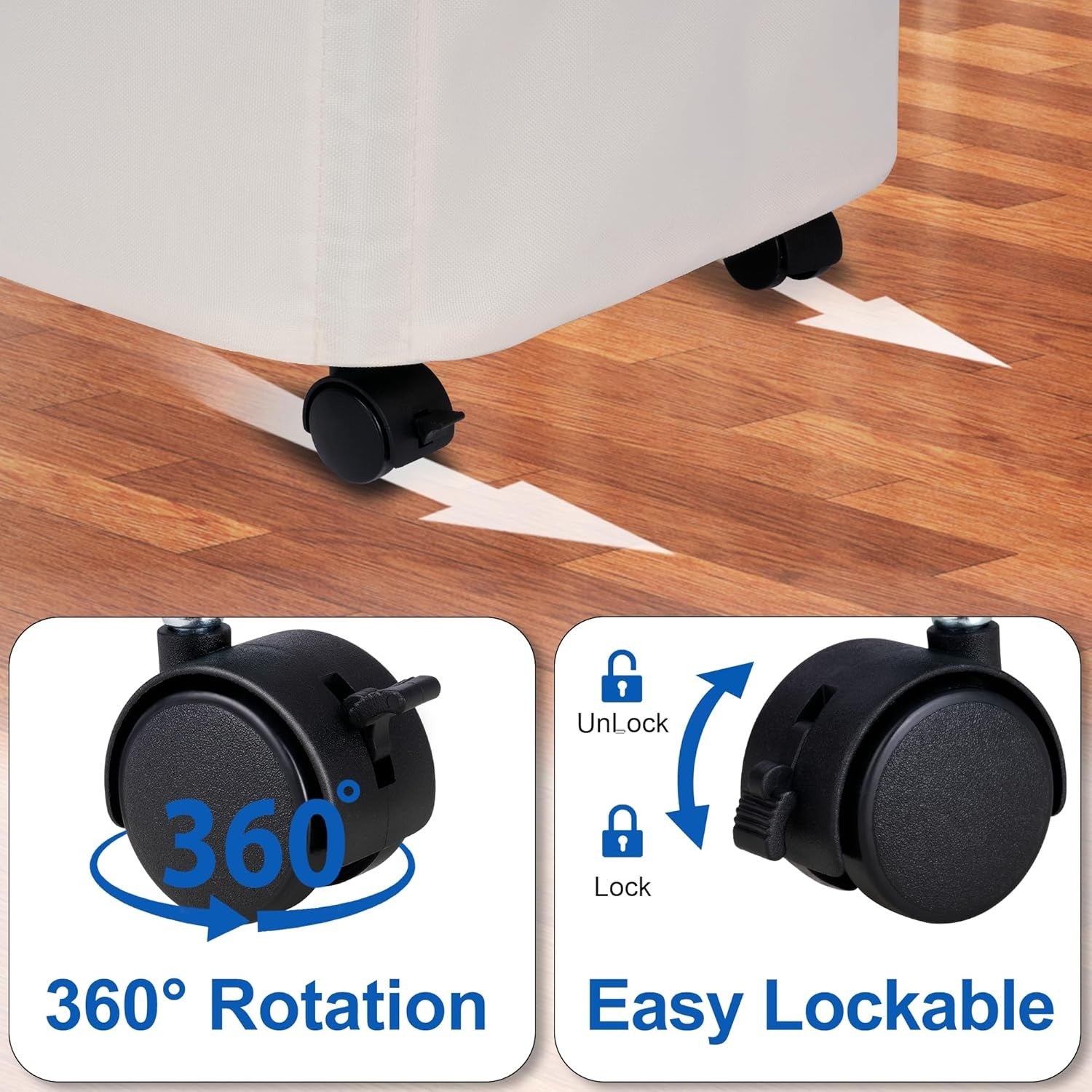 Slim 75L Laundry Hamper with Lid & Wheels – Tall Rolling Clothes Basket for Smal