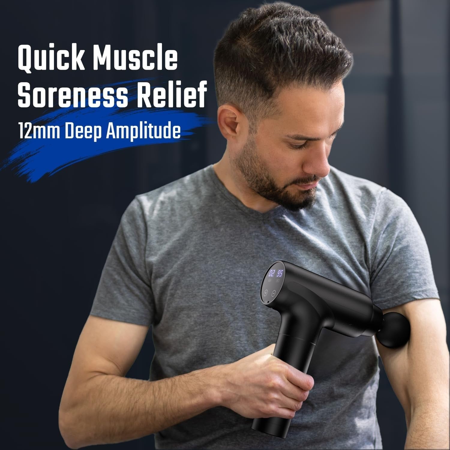 Percussion Massage Gun Deep Tissue 20 Speeds LCD Muscle Recovery Kit