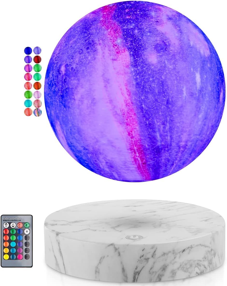 Painted Levitating Galaxy Moon Lamp 16-Color Floating LED Light with Remote