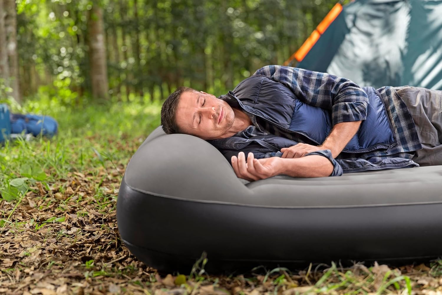 Queen Air Mattress 80"x60"x12" with Built-In USB Pump & Flock Top