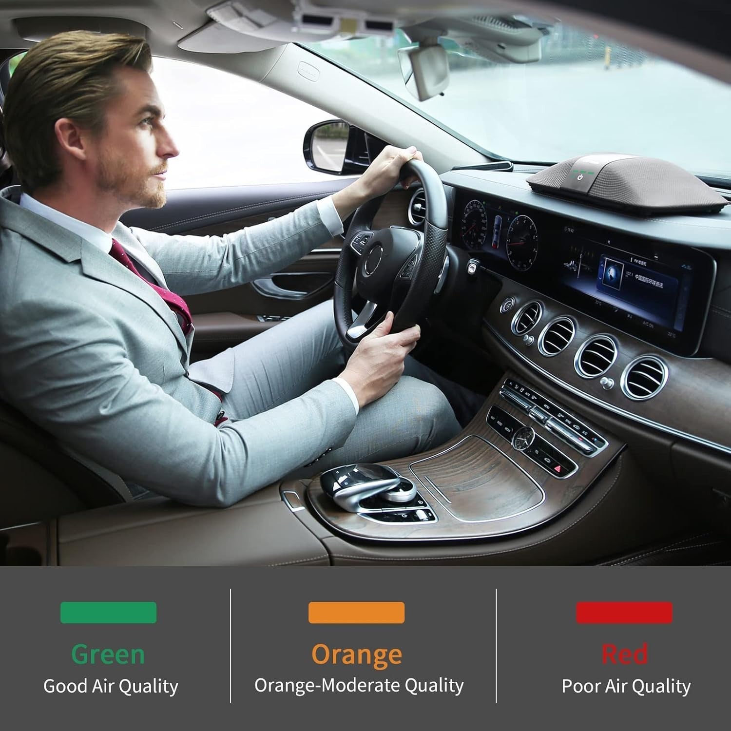 Car Air Purifier H13 HEPA Exhaust Fumes VOC Smoke Odor Silent