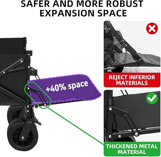 All Terrain Dog Stroller for Large Dogs Heavy Duty Folding Pet Pushchair