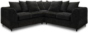 Black Chenille 2C2 Corner Sofa – Modern 5 Seater Scatter Back Couch