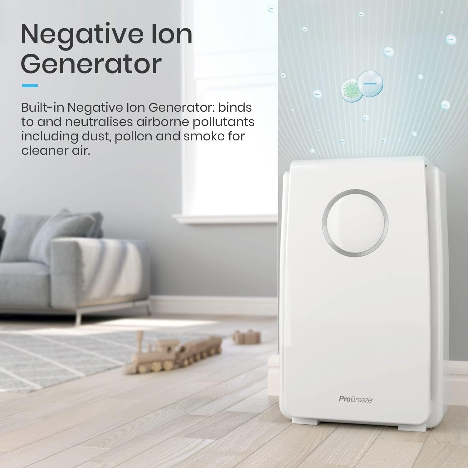 True HEPA Air Purifier Large Room 430 Sq Ft 99.97% Allergen Smoke Odour